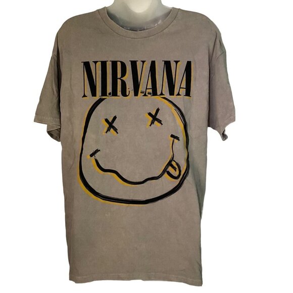 Nirvana Smiley Face licensed band T-Shirt Large unisex - Picture 1 of 7